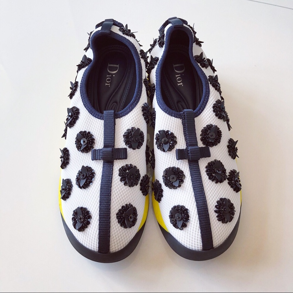 Christian Dior fusion Black White Flower Sneaker - Picture 1 of 5